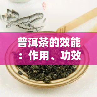 普洱茶的效能：作用、功效与效用解析