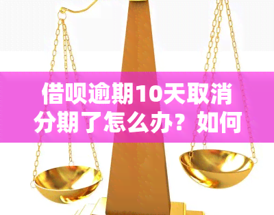 借呗逾期10天取消分期了怎么办？如何恢复？