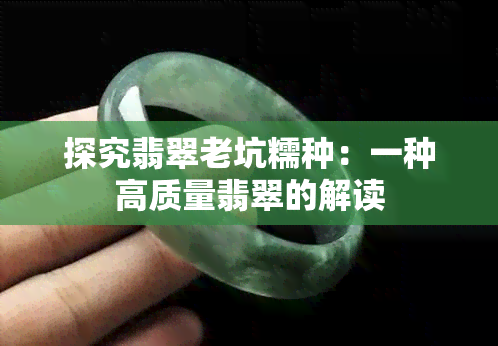 探究翡翠老坑糯种：一种高质量翡翠的解读