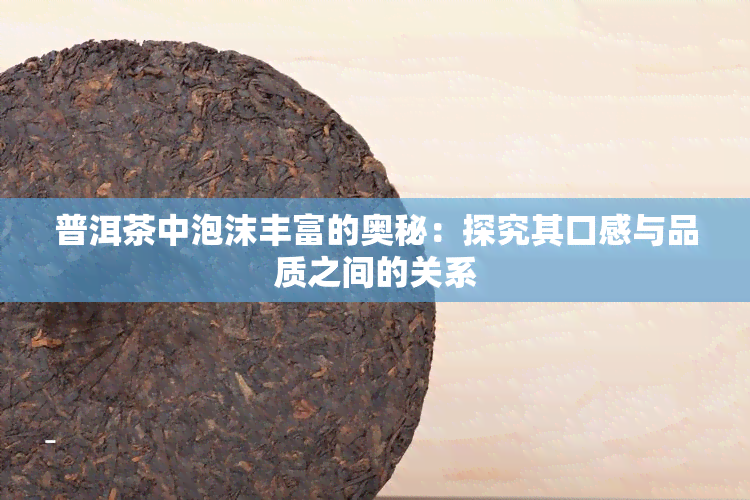 普洱茶中泡沫丰富的奥秘：探究其口感与品质之间的关系