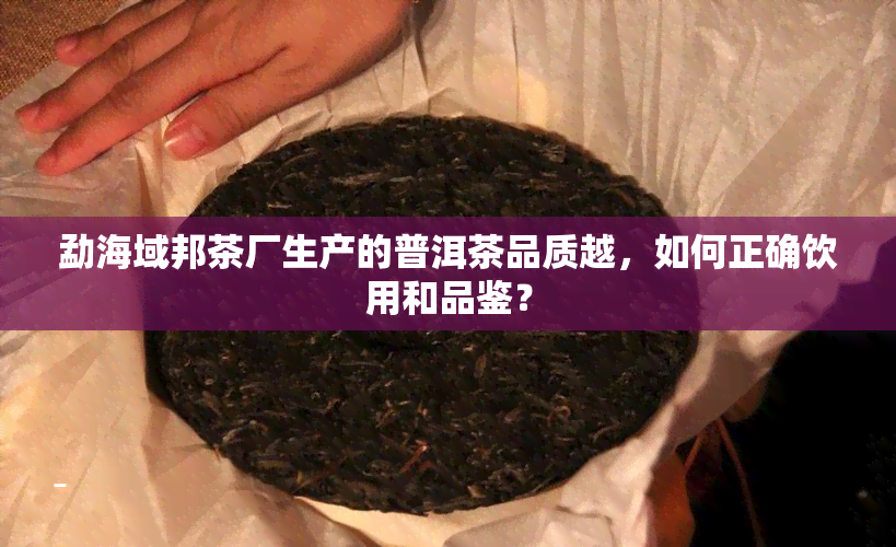 勐海域邦茶厂生产的普洱茶品质越，如何正确饮用和品鉴？