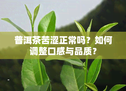 普洱茶苦涩正常吗？如何调整口感与品质？