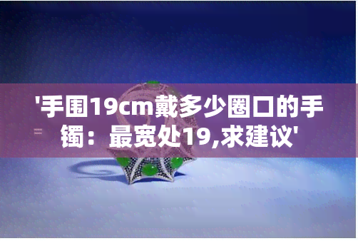 '手围19cm戴多少圈口的手镯：最宽处19,求建议'