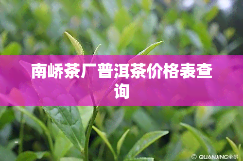 南峤茶厂普洱茶价格表查询