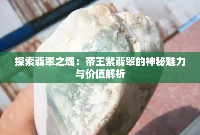 探索翡翠之魂：帝王紫翡翠的神秘魅力与价值解析