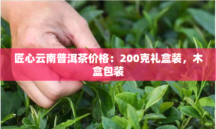 匠心云南普洱茶价格：200克礼盒装，木盒包装