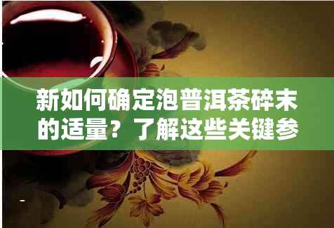 新如何确定泡普洱茶碎末的适量？了解这些关键参数！