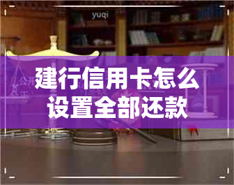 建行信用卡怎么设置全部还款