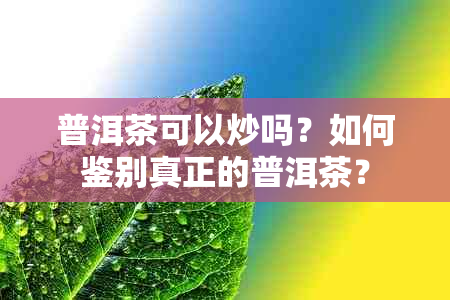 普洱茶可以炒吗？如何鉴别真正的普洱茶？