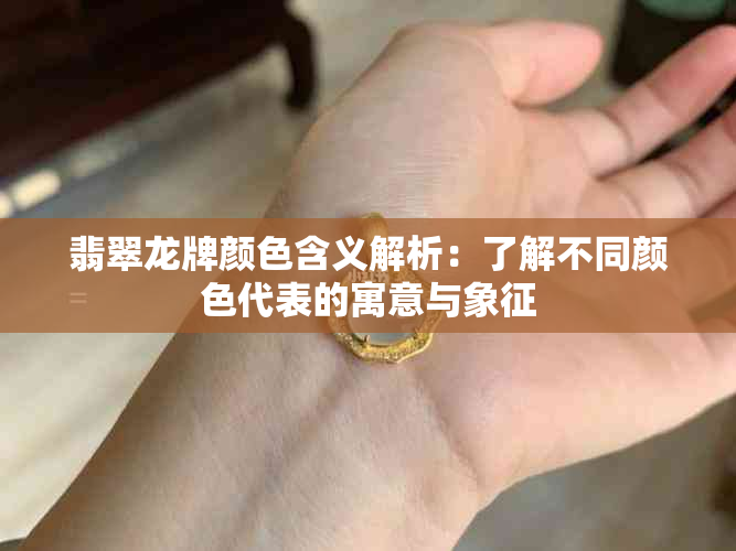 翡翠龙牌颜色含义解析：了解不同颜色代表的寓意与象征