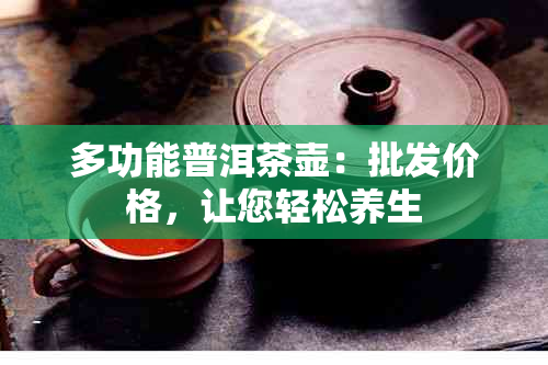 多功能普洱茶壶：批发价格，让您轻松养生