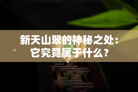 新天山翠的神秘之处：它究竟属于什么？