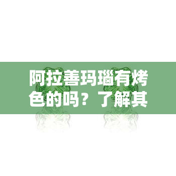 阿拉善玛瑙有烤色的吗？了解其价值与特点