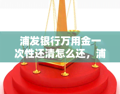 浦发银行万用金一次性还清怎么还，浦发信用卡万用金还款在哪里还能提前还吗