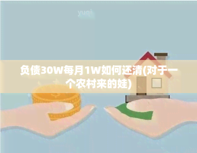 负债30W每月1W如何还清(对于一个农村来的娃)