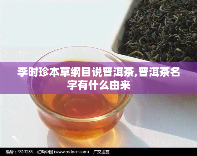 李时珍本草纲目说普洱茶,普洱茶名字有什么由来