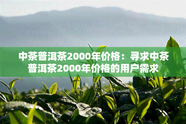 中茶普洱茶2000年价格：寻求中茶普洱茶2000年价格的用户需求