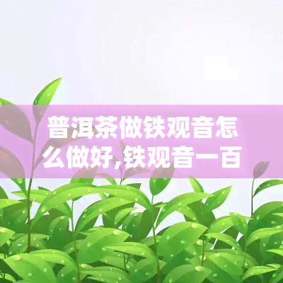 普洱茶做铁观音怎么做好,铁观音一百元一斤的怎样泡好喝