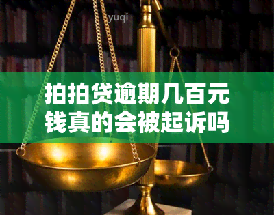 拍拍贷逾期几百元钱真的会被起诉吗，小额拍拍贷逾期几百元是否会面临法律诉讼？