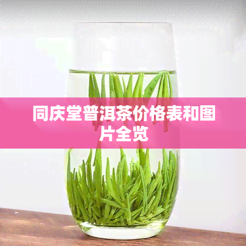 同庆堂普洱茶价格表和图片全览