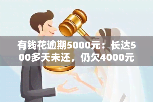 有钱花逾期5000元：长达500多天未还，仍欠4000元