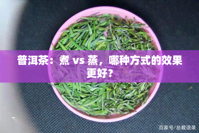 普洱茶：煮 vs 蒸，哪种方式的效果更好？