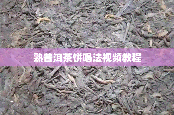 熟普洱茶饼喝法视频教程