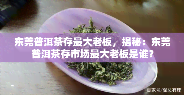 东莞普洱茶存更大老板，揭秘：东莞普洱茶存市场更大老板是谁？