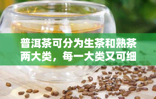 普洱茶可分为生茶和熟茶两大类，每一大类又可细分为多种子类别。