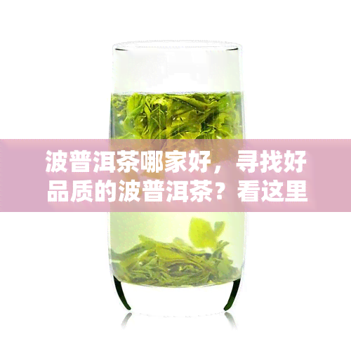 波普洱茶哪家好，寻找好品质的波普洱茶？看这里！