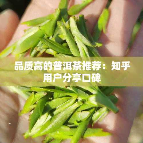 品质高的普洱茶推荐：知乎用户分享口碑