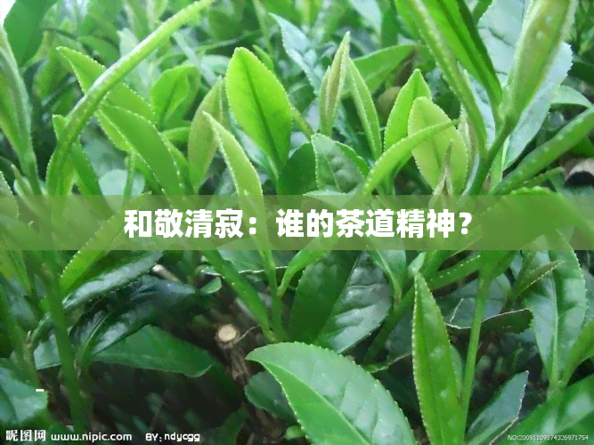 和敬清寂：谁的茶道精神？