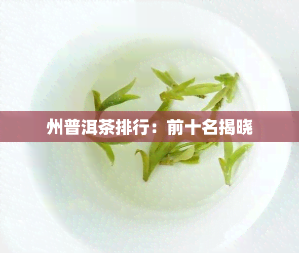 州普洱茶排行：前十名揭晓