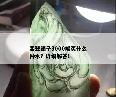 翡翠镯子3000能买什么种水？详细解答！