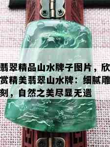 翡翠精品山水牌子图片，欣赏精美翡翠山水牌：细腻雕刻，自然之美尽显无遗