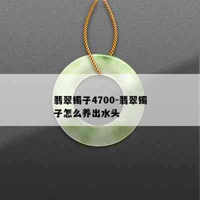 翡翠镯子4700-翡翠镯子怎么养出水头