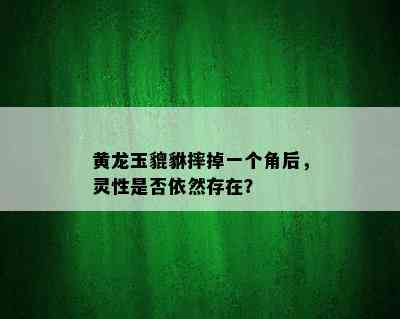 黄龙玉貔貅摔掉一个角后，灵性是否依然存在？