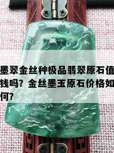 墨翠金丝种极品翡翠原石值钱吗？金丝墨玉原石价格如何？