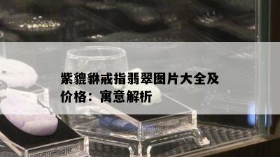 紫貔貅戒指翡翠图片大全及价格：寓意解析