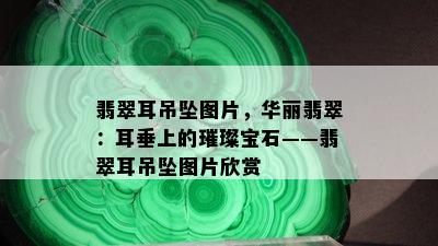 翡翠耳吊坠图片，华丽翡翠：耳垂上的璀璨宝石——翡翠耳吊坠图片欣赏