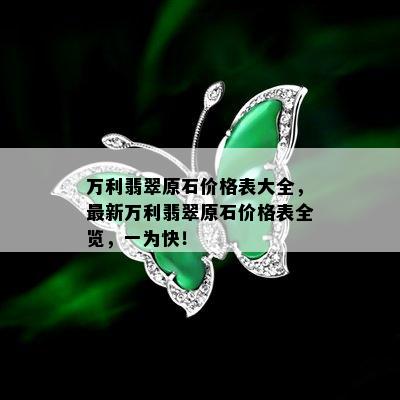 万利翡翠原石价格表大全，最新万利翡翠原石价格表全览，一为快！