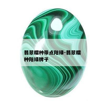 翡翠糯种带点阳绿-翡翠糯种阳绿牌子