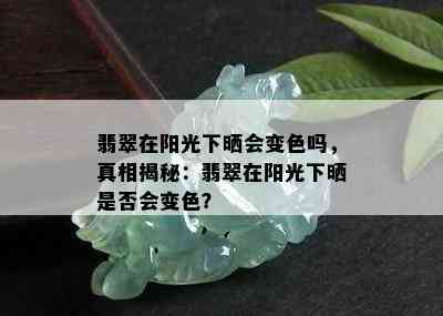 翡翠在阳光下晒会变色吗，真相揭秘：翡翠在阳光下晒是否会变色？