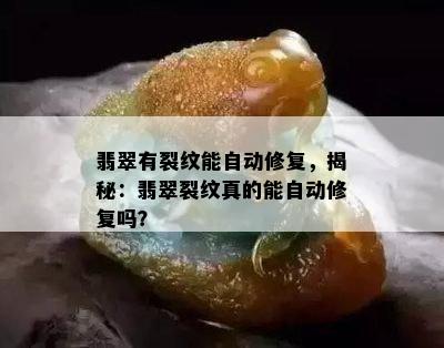 翡翠有裂纹能自动修复，揭秘：翡翠裂纹真的能自动修复吗？