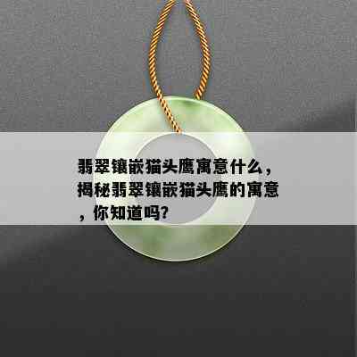 翡翠镶嵌猫头鹰寓意什么，揭秘翡翠镶嵌猫头鹰的寓意，你知道吗？