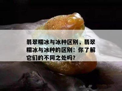 翡翠糯冰与冰种区别，翡翠糯冰与冰种的区别：你了解它们的不同之处吗？