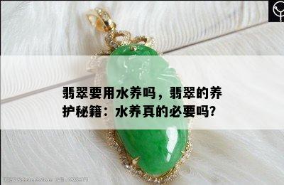 翡翠要用水养吗，翡翠的养护秘籍：水养真的必要吗？