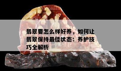 翡翠要怎么样好养，如何让翡翠保持更佳状态：养护技巧全解析