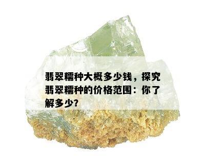 翡翠糯种大概多少钱，探究翡翠糯种的价格范围：你了解多少？