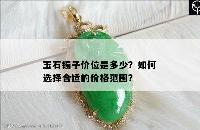 玉石镯子价位是多少？如何选择合适的价格范围？